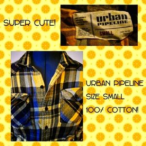 Super Cute Yellow Plaid Button Up